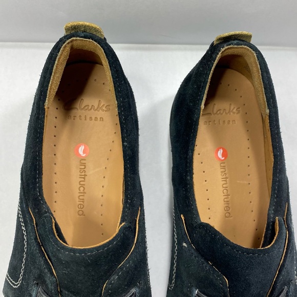 Clarks Artisan Unstructured Suede Leather Slip On Style Loafers - Picture 2 of 10